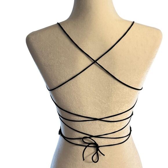 Yellow and black butterfly crop top - Picture 3 of 7